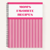 Roze afgestreepte spiraalontvanger Notitieboek (Voorkant)