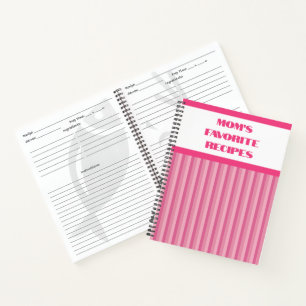 Roze afgestreepte spiraalontvanger Notitieboek