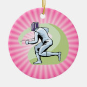 Roze afrasteringen keramisch ornament (Voorkant)