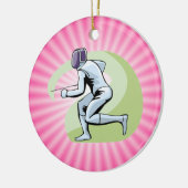 Roze afrasteringen keramisch ornament (Links)