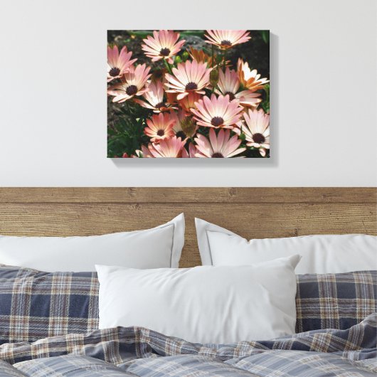 Roze African Daisy Flowers Canvas Afdruk (Insitu (Slaapkamer))