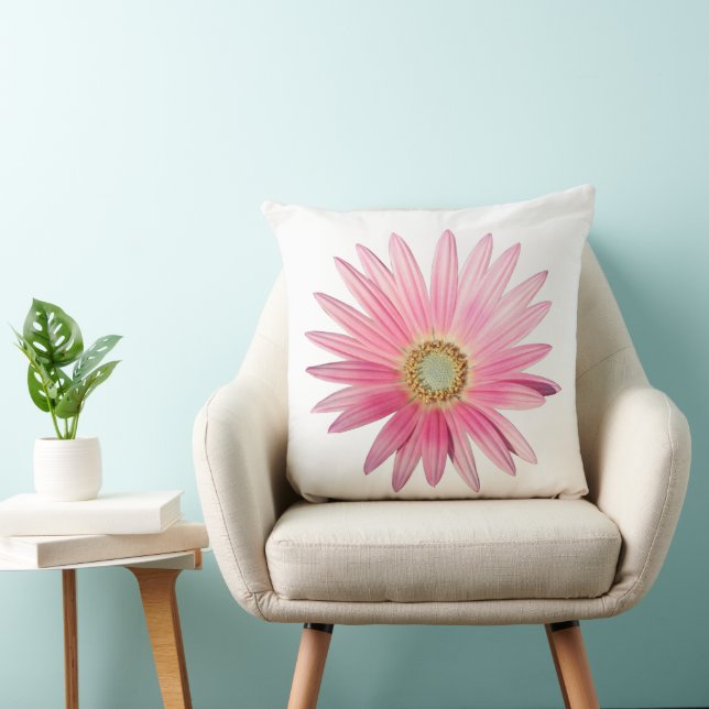 Roze African Daisy Kussen (Stoel)