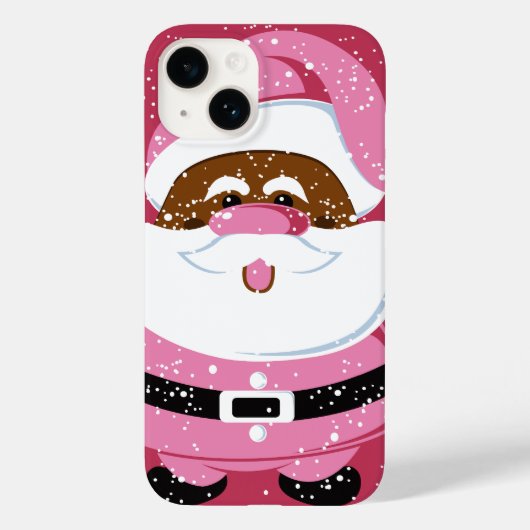 Roze Afrikaans-Amerikaanse Kerstman Kerstmis Case-Mate iPhone Case (Achterkant)