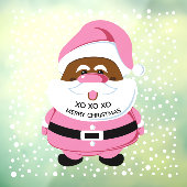 Roze Afrikaans-Amerikaanse Kerstman, sneeuw Kerstm Raamsticker (Vel 3)