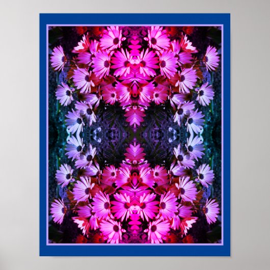 Roze Afrikaans Daisy Flowers Abstract getint Poster (Voorkant)