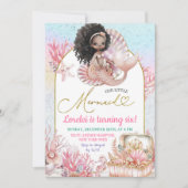 Roze Afrikaans Zee Zeemeermin Verjaardag Meisje Ui Kaart (Voorkant)