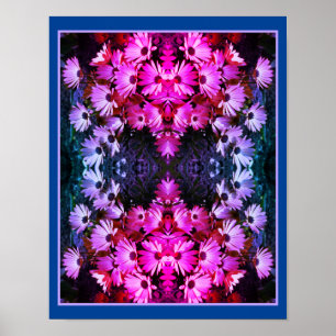 Roze Afrikaanse Daisy Flowers Mirror Abstract geti Poster