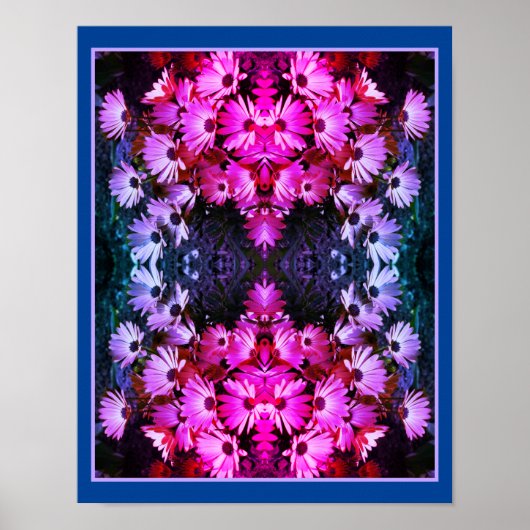 Roze Afrikaanse Daisy Flowers Mirror Abstract geti Poster (Voorkant)