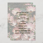 Roze Afrikaanse Daisy Flowers Party Kaart (Voorkant / Achterkant)