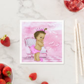 Roze Afro-Amerikaans Baby shower Servet (Insitu)