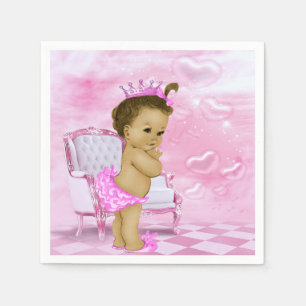 Roze Afro-Amerikaans Baby shower Servet