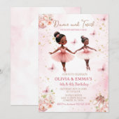 Roze Afro-Amerikaanse ballerina gezamenlijke verja Kaart (Voorkant / Achterkant)