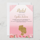  Roze Afro-Amerikaanse bruid Vrijgezellenfeest Kaart (Voorkant)