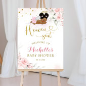 Roze Afro Angel Baby Heaven Verzonden Welkomstbord Poster