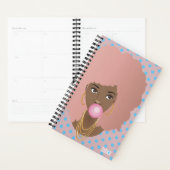 Roze Afro, blauwe polka stippen, bubble gum knalle Planner (Display)