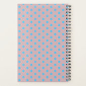 Roze Afro, blauwe polka stippen, bubble gum knalle Planner (Achterkant)