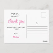 Roze afstudeer dankjewel foto ansichtkaart briefkaart (Achterkant)