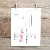 Roze afstudeer dankjewel foto ansichtkaart briefkaart