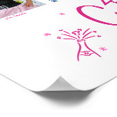Roze afstudeer K–12 fotocollage Doodles Wit Poster (Hoek)