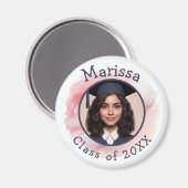 Roze Afstudeerder Fotoklasse Custom Jaar Naam Wate Magneet (Voorkant / Achterkant)