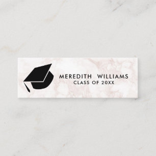 Roze Afstudeerder Pet Afstuderen Invoegen Mini Visitekaartje