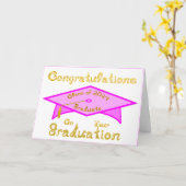 Roze Afstudeerder Pet Goud Afstuderen Klasse 2024  Kaart (Gele Bloem)