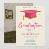 Roze Afstudeerder Pet Minimalistische Graduation P Kaart (Voorkant / Achterkant)