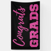 Roze Afstudeerders met glitterconcentraat Spandoek (Verticaal)