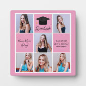 Roze afstudeerfoto-collage Schattige afstuderen Fotoplaat (Voorkant)