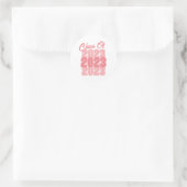 Roze Afstudeerklas Ronde Sticker (Tas)