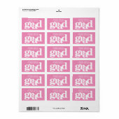 Roze afstudeertekst in moderne typografie adres etiket (Full Sheet)