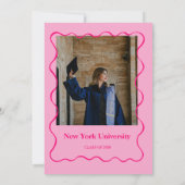 Roze afstudeertrends Uitnodiging Klas van 2026 (Achterkant)