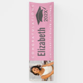 Roze afstuderen 1 foto modern vet eenvoudig minima spandoek (Verticaal)