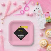 Roze Afstuderen 2025 Party Papieren Bordje (Feest)