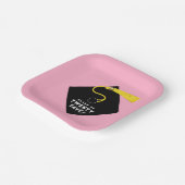 Roze Afstuderen 2025 Party Papieren Bordje (Gebogen)