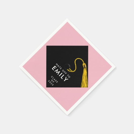 Roze Afstuderen 2025 Servet (Hoek)