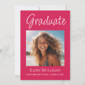 Roze Afstuderen 2 Foto Graduation Party (Voorkant)