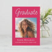 Roze Afstuderen 2 Foto Graduation Party (Staand voorkant)