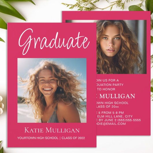 Roze Afstuderen 2 Foto Graduation Party