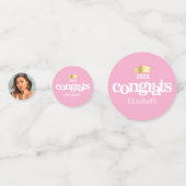 Roze afstuderen 3 foto vetgedrukte moderne typogra confetti (Voorkanten)