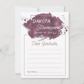 Roze Afstuderen | Advies van Paint Splatter Afstud Kaart (Voorkant)