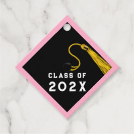 Roze Afstuderen Bedankjes Labels