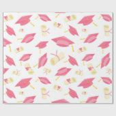  roze Afstuderen Cadeaupapier (Vlak)