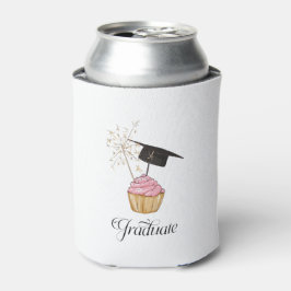 Roze Afstuderen Cupcake Afstuderen Blikjeskoeler