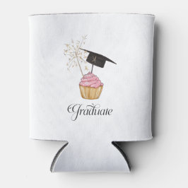 Roze Afstuderen Cupcake Afstuderen Blikjeskoeler