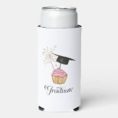 Roze Afstuderen Cupcake Afstuderen Seltzer Blikjeskoeler (Seltzer Voorkant)