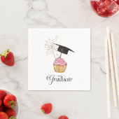 Roze Afstuderen Cupcake Afstuderen Servet (Insitu)