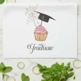 Roze Afstuderen Cupcake Afstuderen Theedoek