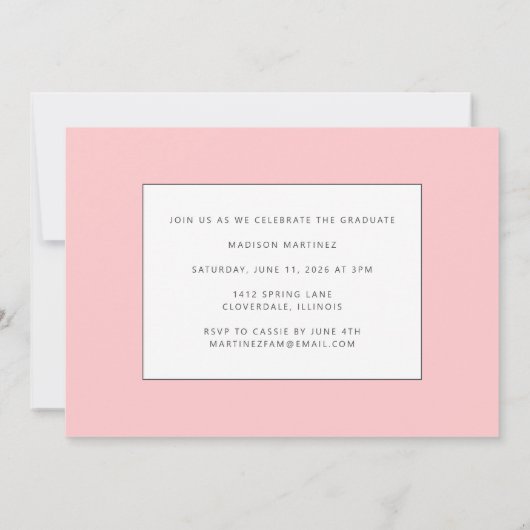 Roze Afstuderen de Aankondiging van het Afstuderen (Achterkant)