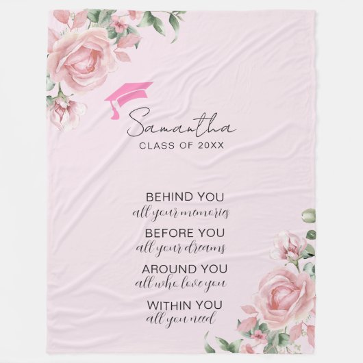 Roze Afstuderen deken (Voorkant)